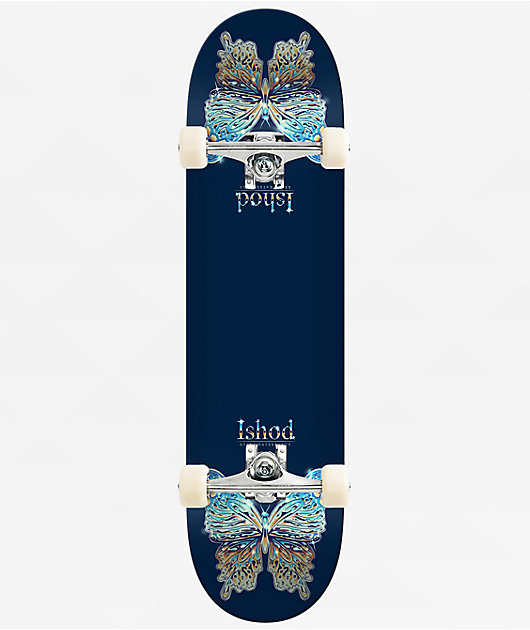 Real Ishod Mariposa Chrome Blue Twin 8.25" Assembled Skateboard Complete