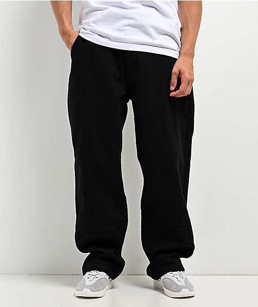 Real Tough Threads Double Knee Black Loose Fit Pants | Zumiez