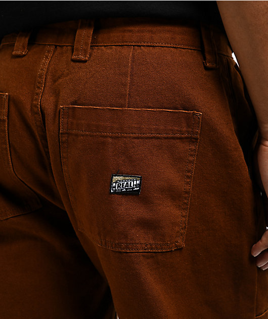 Real Tough Threads Double Knee Brown Loose Fit Pants