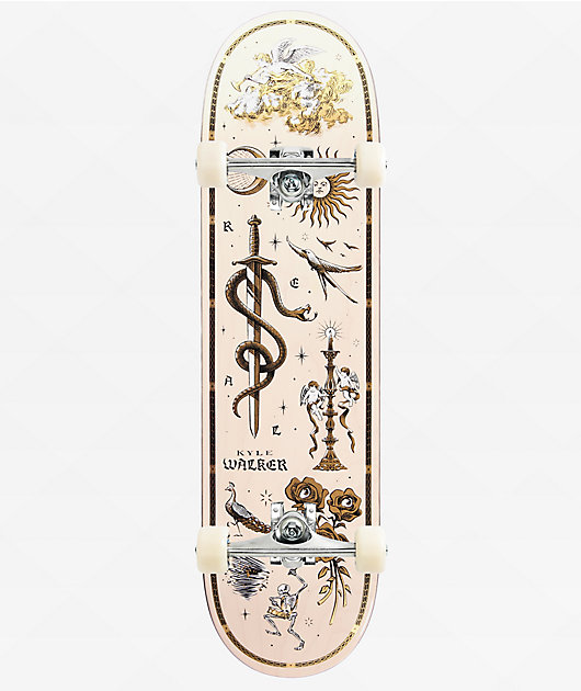 Real Walker Engraved 8.38" Assembled Skateboard Complete