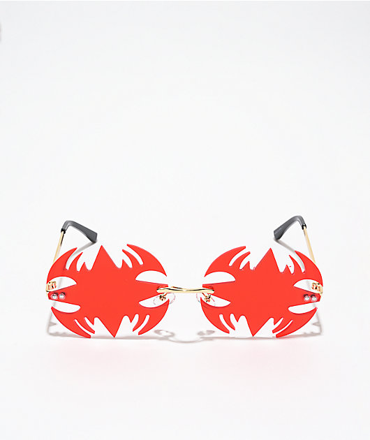 Red Anime Cut-Out Sunglasses