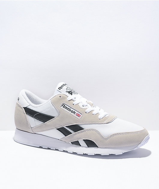 Reebok Classic Leather Nylon White Grey Shoes