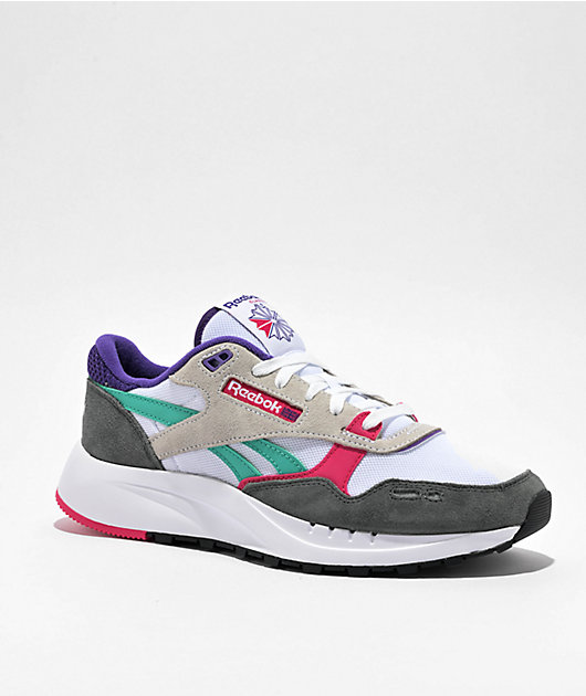 小物 you Reebok Classic Leather 2400 Chalk, Grey & Pink Shoes | Zumiez