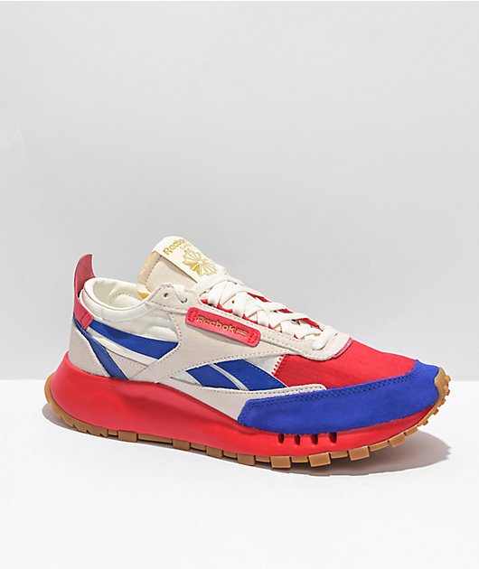 Reebok Classic Leather Legacy White Blue Red Shoes Zumiez