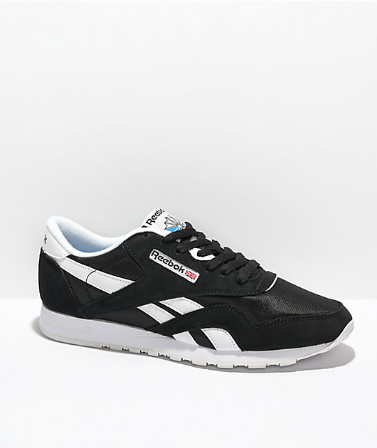 Reebok Classic Nylon & Canvas Black & White Shoes | Zumiez display picture 3