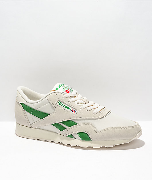 reebok classic green and white