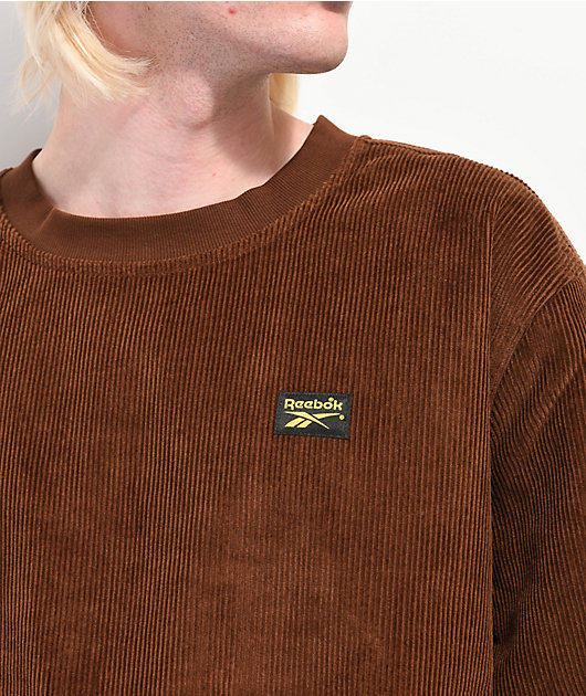 Reebok Classics Brown Corduroy Crewneck Sweatshirt