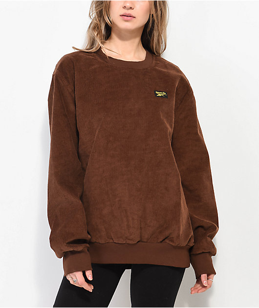 Reebok Classics Brown Corduroy Crewneck Sweatshirt