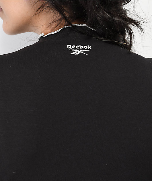 Reebok Classics Exposed Seam Black & White Crop Long Sleeve Shirt