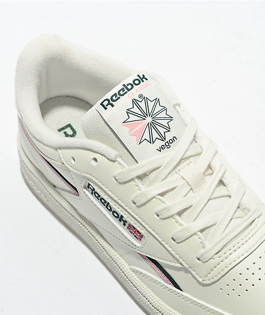 zeevruchten Huiswerk maken Concessie Reebok Club C 85 Vegan White, Pink, & Green Shoes