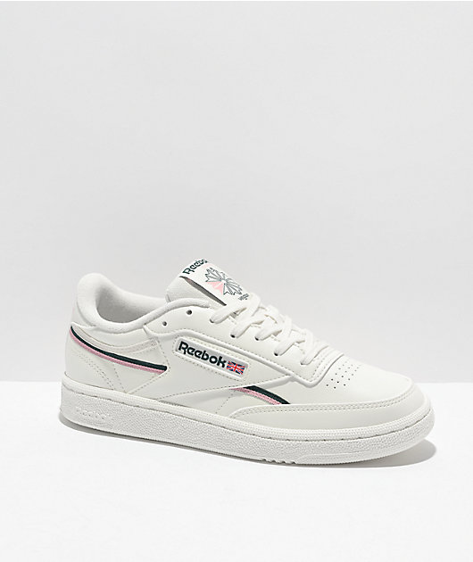 Reebok White & Pink Club C 85 Shoes