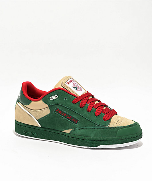 Reebok Club C Bulc Dark Green Oat Skate Shoes Zumiez