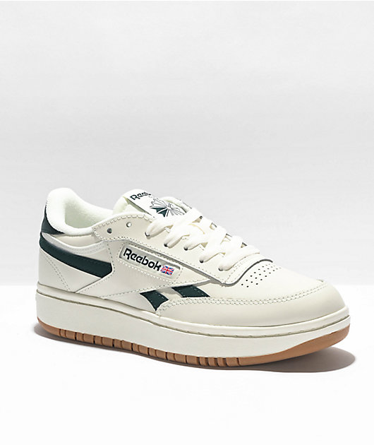 Reebok Club C Double Trainers In Off White And Green ...