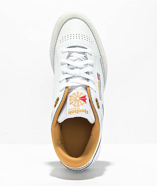 Reebok classic club on sale c 85 gold