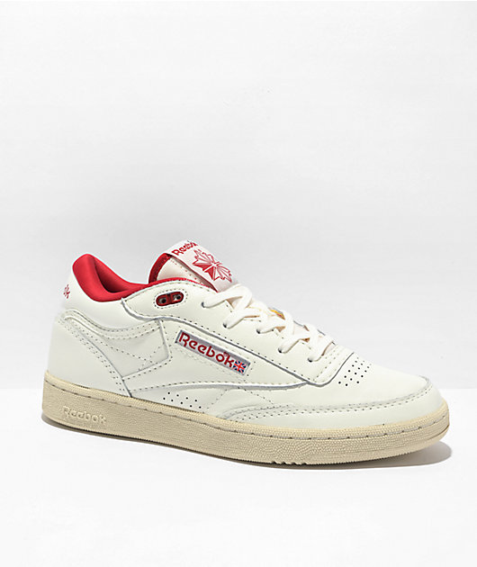Reebok Club C Mid II Vintage Chalk Flash Red Shoes Zumiez