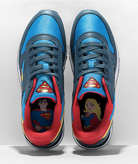 Volcán Influencia pureza Reebok x DC Kids Classic Leather Superman zapatos rojos y azules