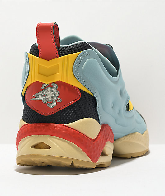 Reebok x Looney Tunes Instapump Fury Blue, Yellow, & Red Shoes