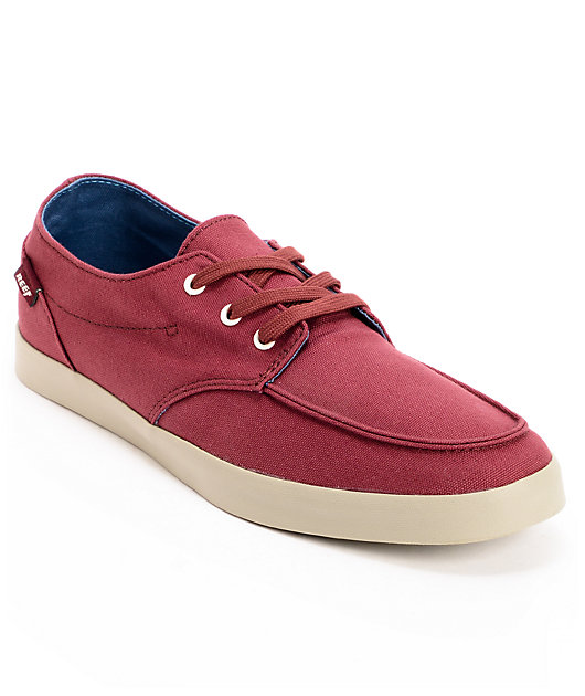 burgundy boat shoes