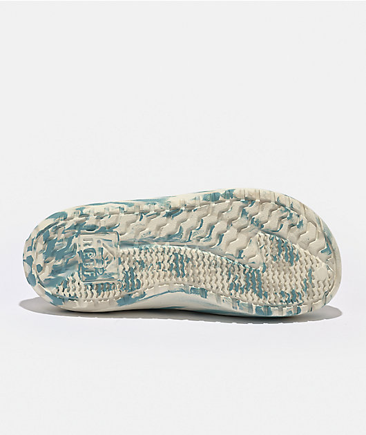Reef Glider Off White & Blue Slide Sandals