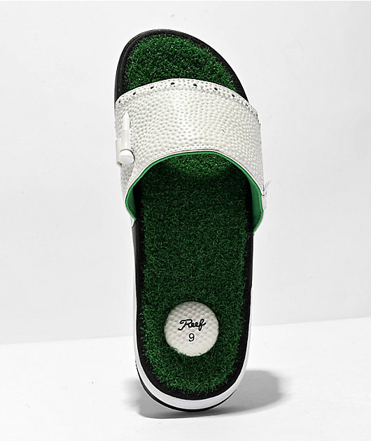 Reef Mulligan White Green Slide Sandals Zumiez