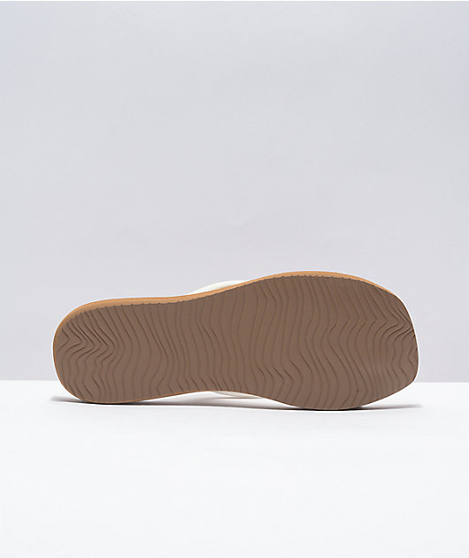 Reef Seas White & Tan Slide Sandals