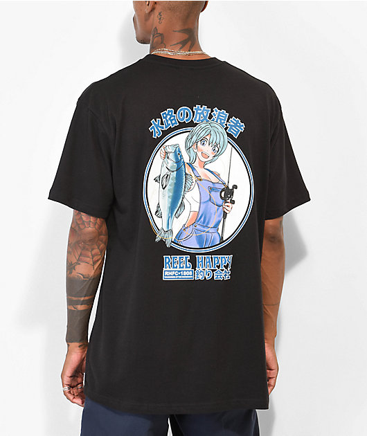Reel Happy Co. Biggie Camiseta negra 