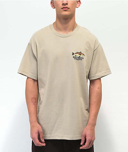 Reel Happy Co. Harbor Stack Tan T-Shirt
