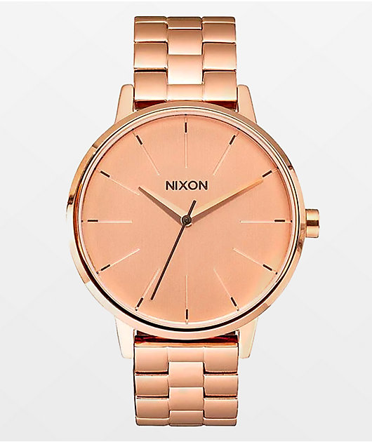 Reloj analógico Nixon Kensington rosa dorado