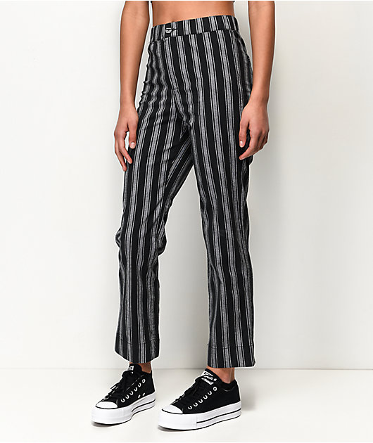 Rewind Jilden Black & White Stripe Crop Pants
