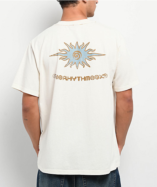 Rhythm Flame Print Natural Vintage Wash T-Shirt | Zumiez