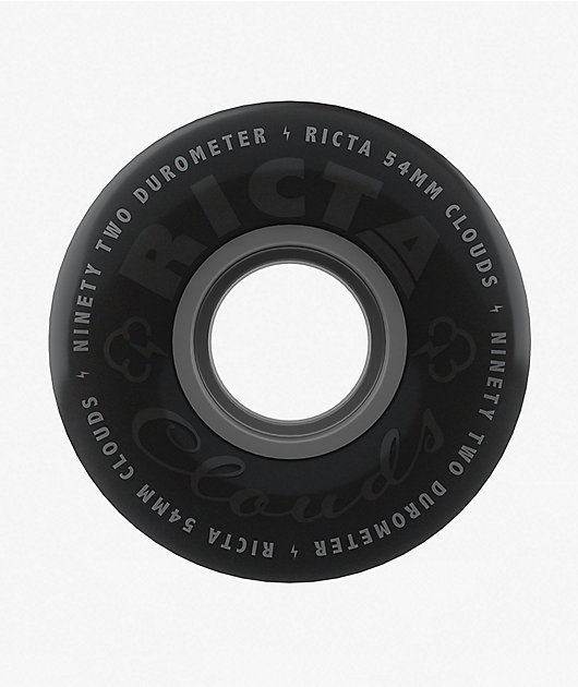 Ricta Clouds 54mm 92a Black & Grey Skateboard Wheels