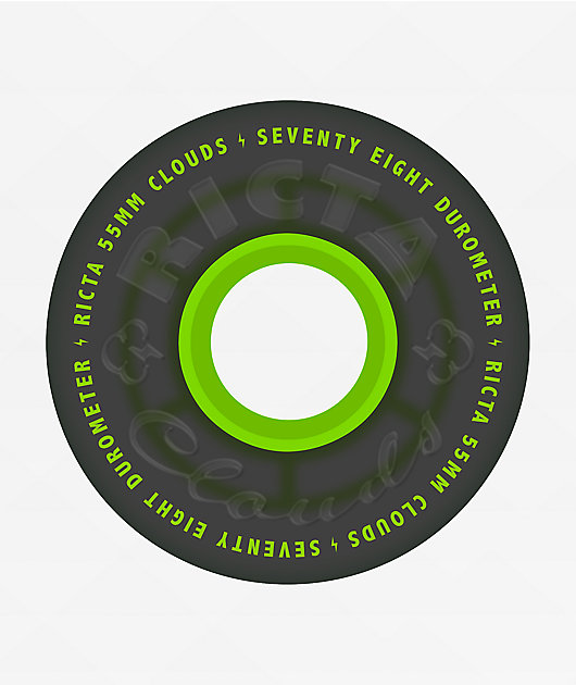 Ricta Clouds 55mm 78a Transparent Black & Green Cruiser Skateboard Wheels