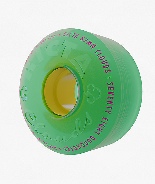 Ricta Clouds 55mm 78a Transparent Green & Yellow Cruiser Skateboard Wheels