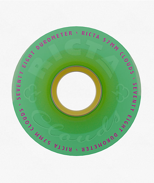Ricta Clouds 55mm 78a Transparent Green & Yellow Cruiser Skateboard Wheels