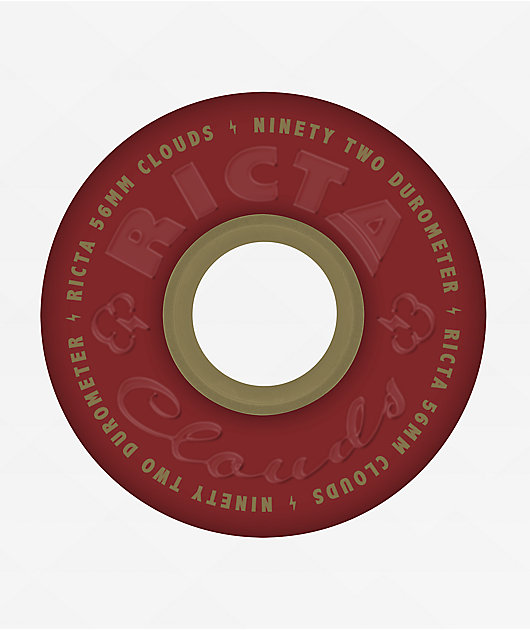 Ricta Clouds 56mm 92a Maroon & Gold Skateboard Wheels