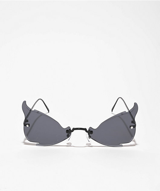 Rimless Black Smoke Sunglasses