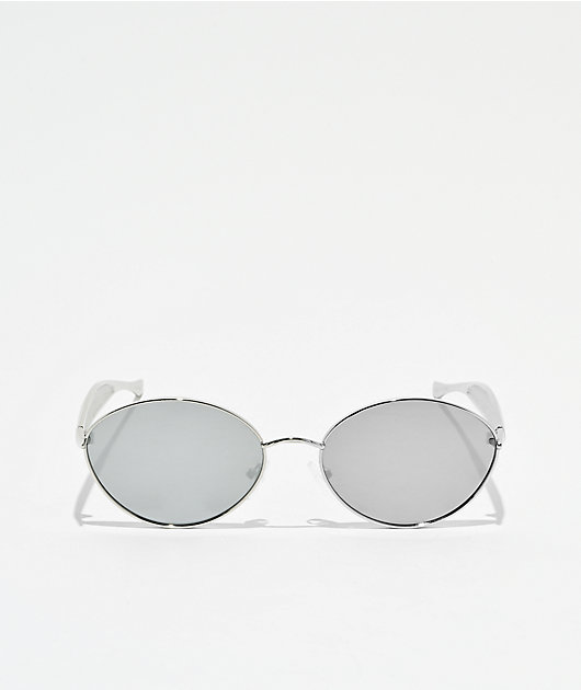 River Oval Silver & Black Sunglasses