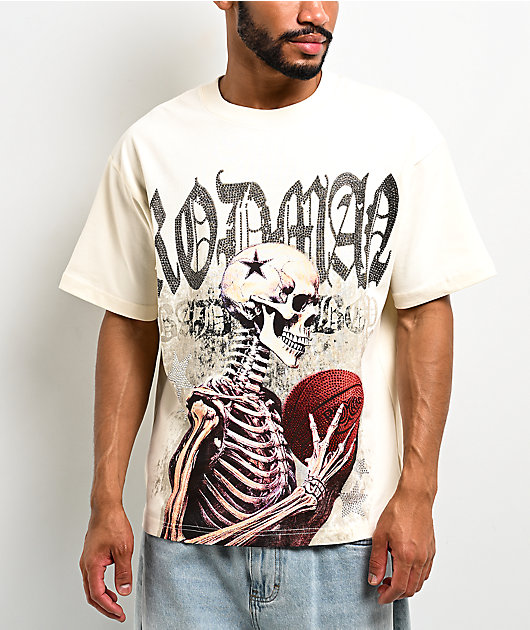 Rodman Apparel Cooked Rhinestone Dirty White T-Shirt