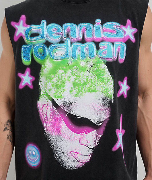 Rodman Apparel Glitter Is Gold Black Muscle Tank Top