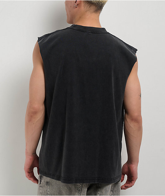 Rodman Apparel Glitter Is Gold Black Muscle Tank Top