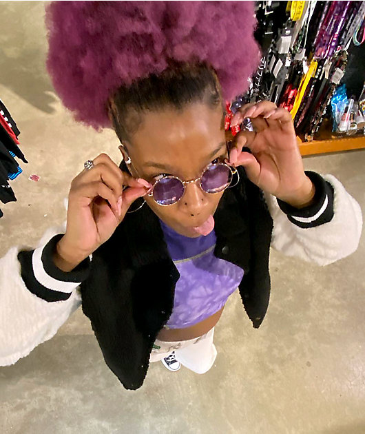 Purple sunglasses store