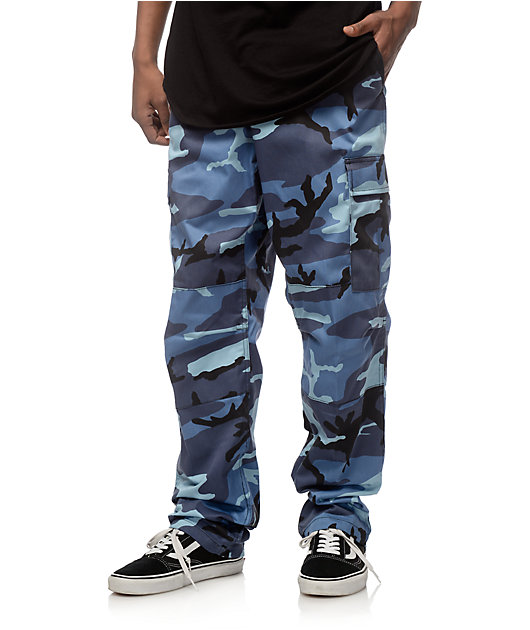 blue camouflage pants mens