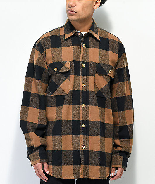 Rothco Heavy Brown Plaid Flannel Shirt