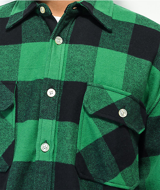 グリーン・ホワイト系 完成品♪ hyakki Flannel Checksh green