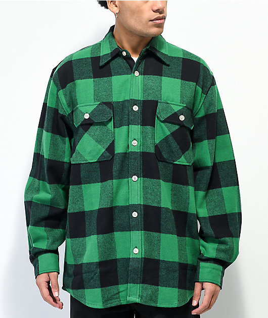 Rothco Heavy Green Plaid Flannel Shirt