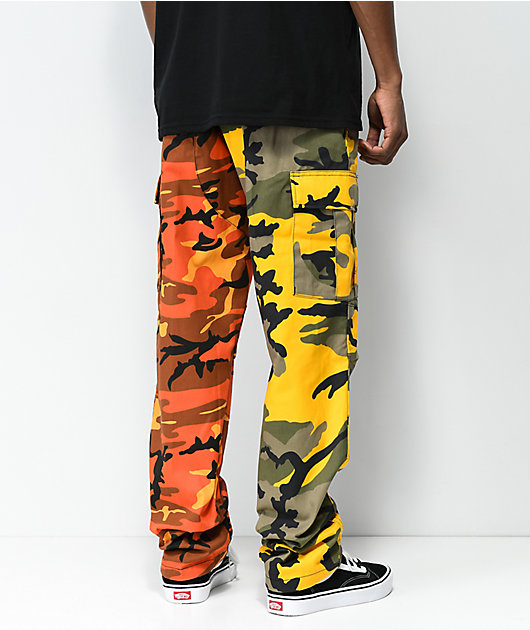Martine Rose Mens Cargo Trousers Orange Camo  ROOTED