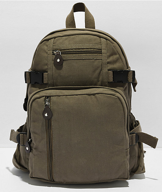 Olive green mini backpack on sale