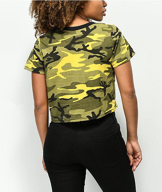 yellow camo top