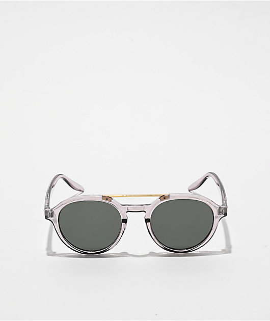 Round Translucent Purple & Grey Sunglasses