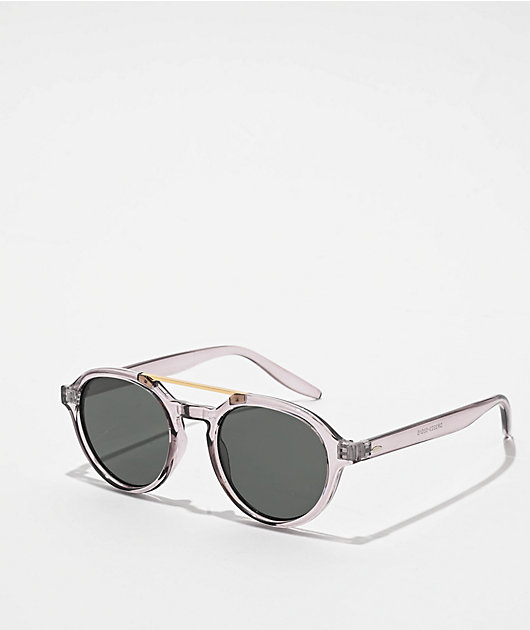 Round Translucent Purple Grey Sunglasses Zumiez